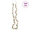 vidaXL Kerstslingers met bloemen 6 st 240 cm rozé en champagnekleurig