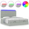vidaXL Ottoman bed met matrassen en LED's 180x200cm fluweel lichtgrijs