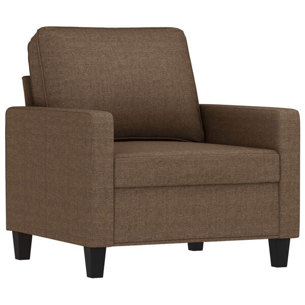 vidaXL Fauteuil met voetenbank 60 cm stof bruin