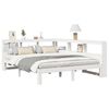 vidaXL Bed met boekenkast zonder matras grenenhout wit 140x200 cm