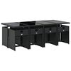 vidaXL 9-delige Tuinset poly rattan zwart