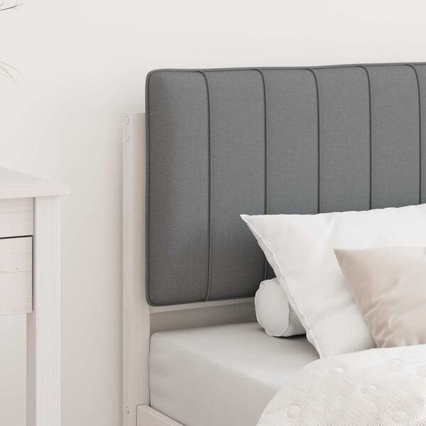 vidaXL Bedframe met Gevoerd Hoofdgedeelte Lichtgrijs 75 x 190 cm