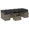 vidaXL 8-delige Loungeset met kussens poly rattan grijs