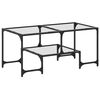vidaXL Salontafel met transparant glazen blad 98,5x50x45 cm staal