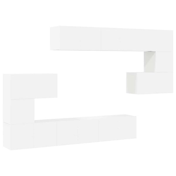 vidaXL 10-delige Tv-meubelset spaanplaat wit