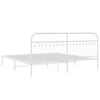 vidaXL Bedframe met hoofdbord metaal wit 193x203 cm