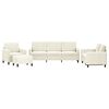vidaXL 4-delige Loungeset fluweel crèmekleurig