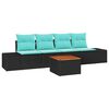 vidaXL Tuinbankenset 5 st Zwart poly rattan