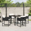 vidaXL Tuin eettafelset met kussen 9 pcs Beige poly rattan