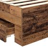 vidaXL Bedframe met hoofdeinde Oudhout 90 x 190 cm Bewerkt hout