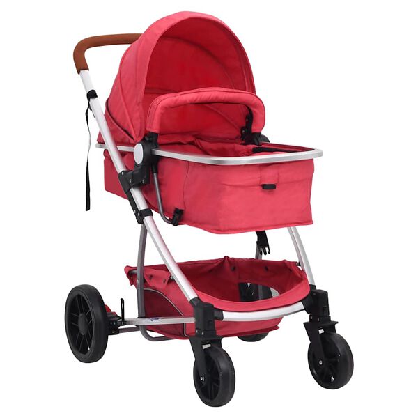 vidaXL Kinderwagen 3-in-1 aluminium rood