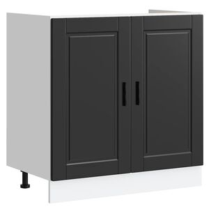 vidaXL Spoelbakonderkast Porto 80x46x81,5 cm bewerkt hout zwart