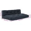 vidaXL Pallet Sofa Kussen 2 pcs Antracietkleurig 120 x 80 x 38 cm Stof