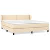 vidaXL Boxspring met matras stof cr&egrave;mekleurig 180x200 cm