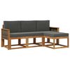 vidaXL Buiten bankenset met kussen 4 pcs Natuurlijk en Antraciet