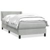 vidaXL Boxspring met matras fluweel lichtgrijs 80x220 cm