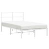 vidaXL Bedframe met hoofdbord metaal wit 120x190 cm