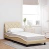 vidaXL Bedframe zonder matras 90x190 cm stof cr&egrave;mekleurig