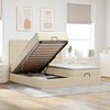 vidaXL Ottoman bed met matrassen en LED's 180x200cm stof cr&egrave;mekleurig