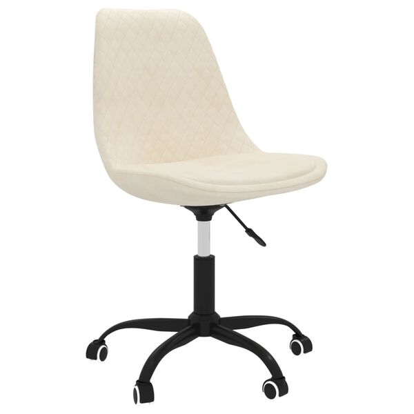 vidaXL Eetkamerstoelen 2 st draaibaar stof cr&egrave;mekleurig