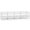 vidaXL 4-delige Loungeset massief grenenhout wit