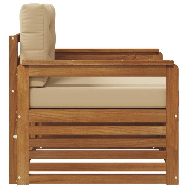 vidaXL Buiten bankenset Massief Acaciahout en Polyester Naturel