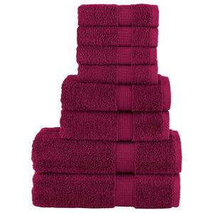vidaXL 8-delige Handdoekenset SOLUND 600 g/m&sup2; bordeauxrood