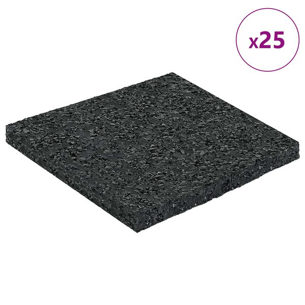 vidaXL Rubber granulaat patio pad Zwart 9 x 9 x 0,6 cm Rubber