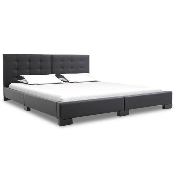 vidaXL Bedframe zonder matras zwart kunstleer 200x160 cm