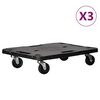 vidaXL Transporttrolleys 3 st 58x38x12 cm polypropeen zwart