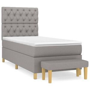 vidaXL Boxspring met matras stof lichtgrijs 80x200 cm