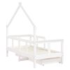 vidaXL Kinderbedframe met lades 70x140 cm massief grenenhout wit