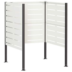 vidaXL Afvalcontainer scherm 85 x 85 x 113 cm Staal Wit