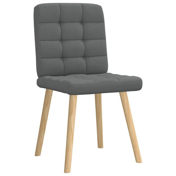 vidaXL Eetkamerstoelen 2 st stof donkergrijs