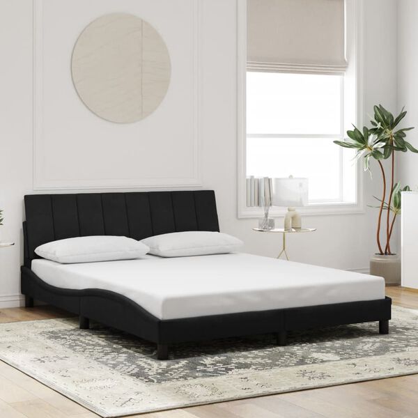 vidaXL Bedframe zonder matras "Hanko" 160x200 cm fluweel zwart