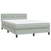 vidaXL Boxspring met matras fluweel lichtgrijs 160x210 cm