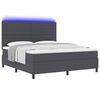 vidaXL LED Box Spring Bed Donkergrijs en Wit 180 x 200 cm Katoen Stof