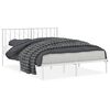 vidaXL Bedframe met hoofdbord metaal wit 150x200 cm