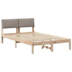 vidaXL Bedframe Bruin en taupe 120 x 200 cm Massief grenenhout