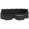 vidaXL Tuinbankenset 7 st Zwart Poly riet
