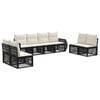 vidaXL Tuinbankenset 8 pcs Zwart en Cream Wit poly rattan