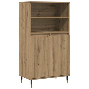 vidaXL Hoge kast 60x36x110 cm bewerkt hout artisanaal eikenkleurig