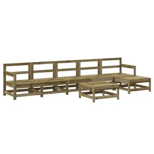 vidaXL 7-delige Loungeset ge&iuml;mpregneerd grenenhout