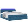 vidaXL Ottoman bed met matras en LED's 160x200cm fluweel donkerblauw