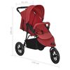 vidaXL Kinderwagen staal rood