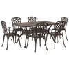 vidaXL Tuin eettafelset 7 st Brons Aluminium