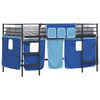 vidaXL Bunkbed voor kinderen met gordijnen Zwart en Blauw 80 x 200 cm