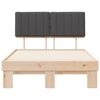 vidaXL Bedframe met Gevoerd Hoofdgedeelte Donkergrijs 120 x 190 cm