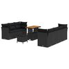 vidaXL Tuinbankenset 10 st Zwart poly rattan
