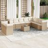vidaXL 11-delige Tuinset met kussens poly rattan beige